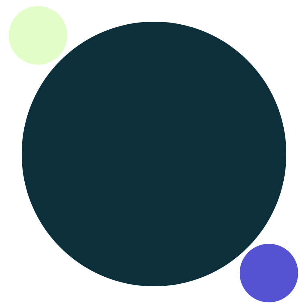 Two small circles outside big circle