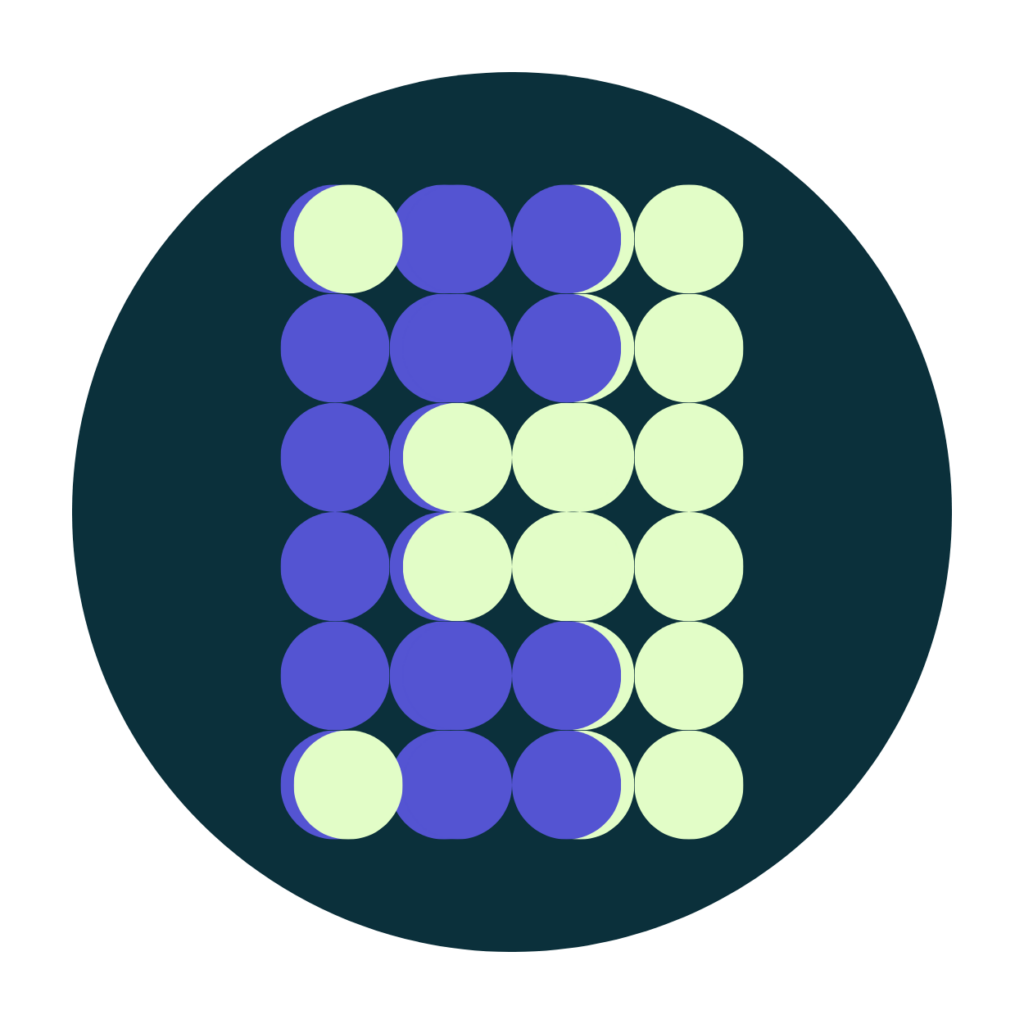 Lots of blue and green dots wellness clutter design