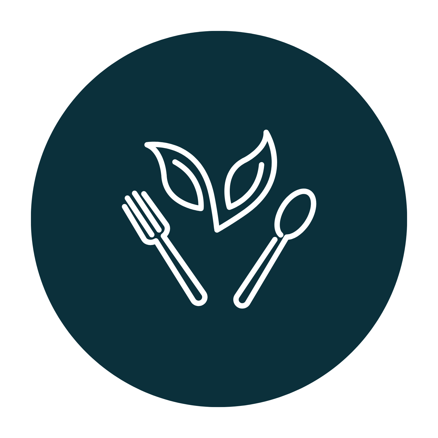Cutlery and leaves health food icon