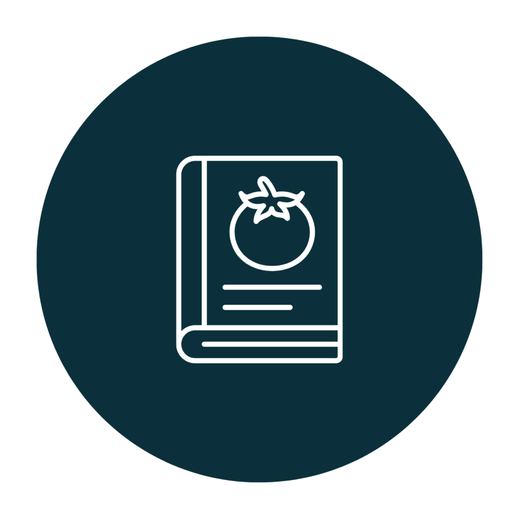 Nutrition guide cookbook with tomato on cover