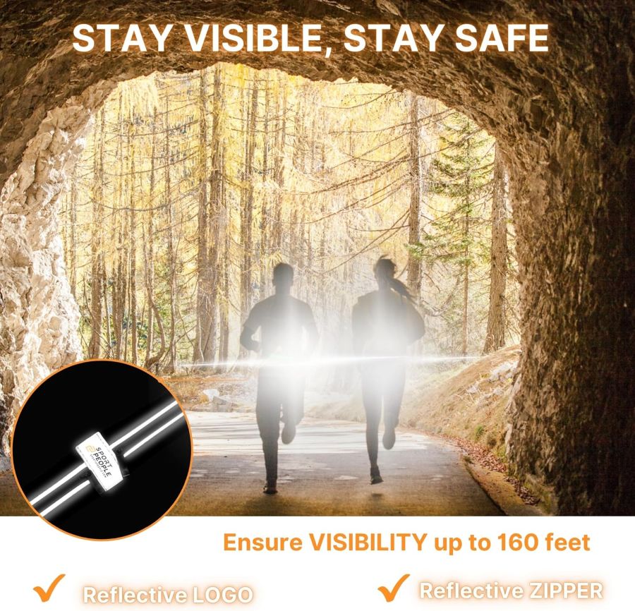Sport2People running belt product photo that shoes two people running in tunnel with bright reflection from their belt