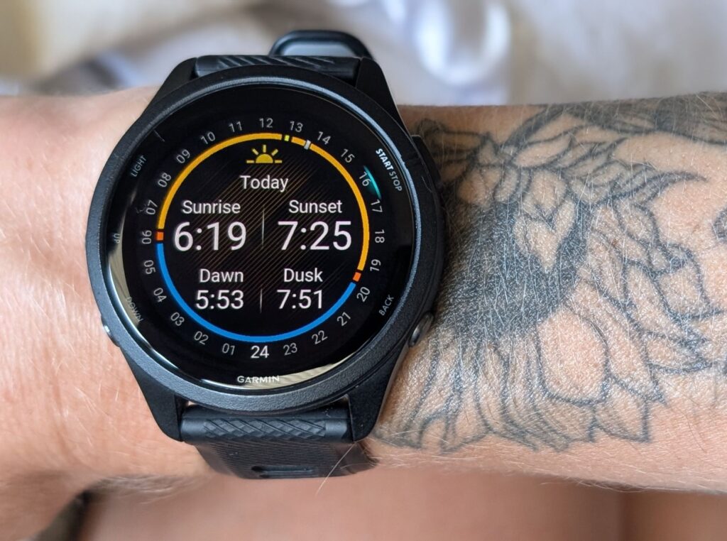 Garmin Forerunner 265 Running Watch Sunset Sunrise Hidden Feature