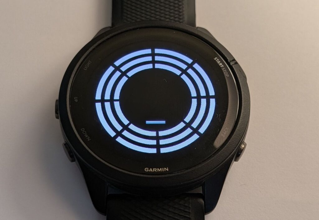 Garmin Forerunner 265 running watch flashlight screen brightest white setting
