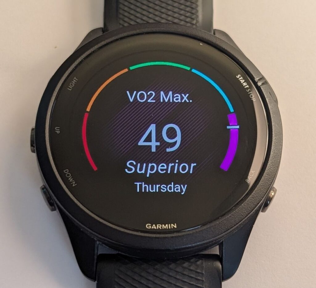Garmin Forerunner 265 running watch Superior VO2 Max 49 Purple