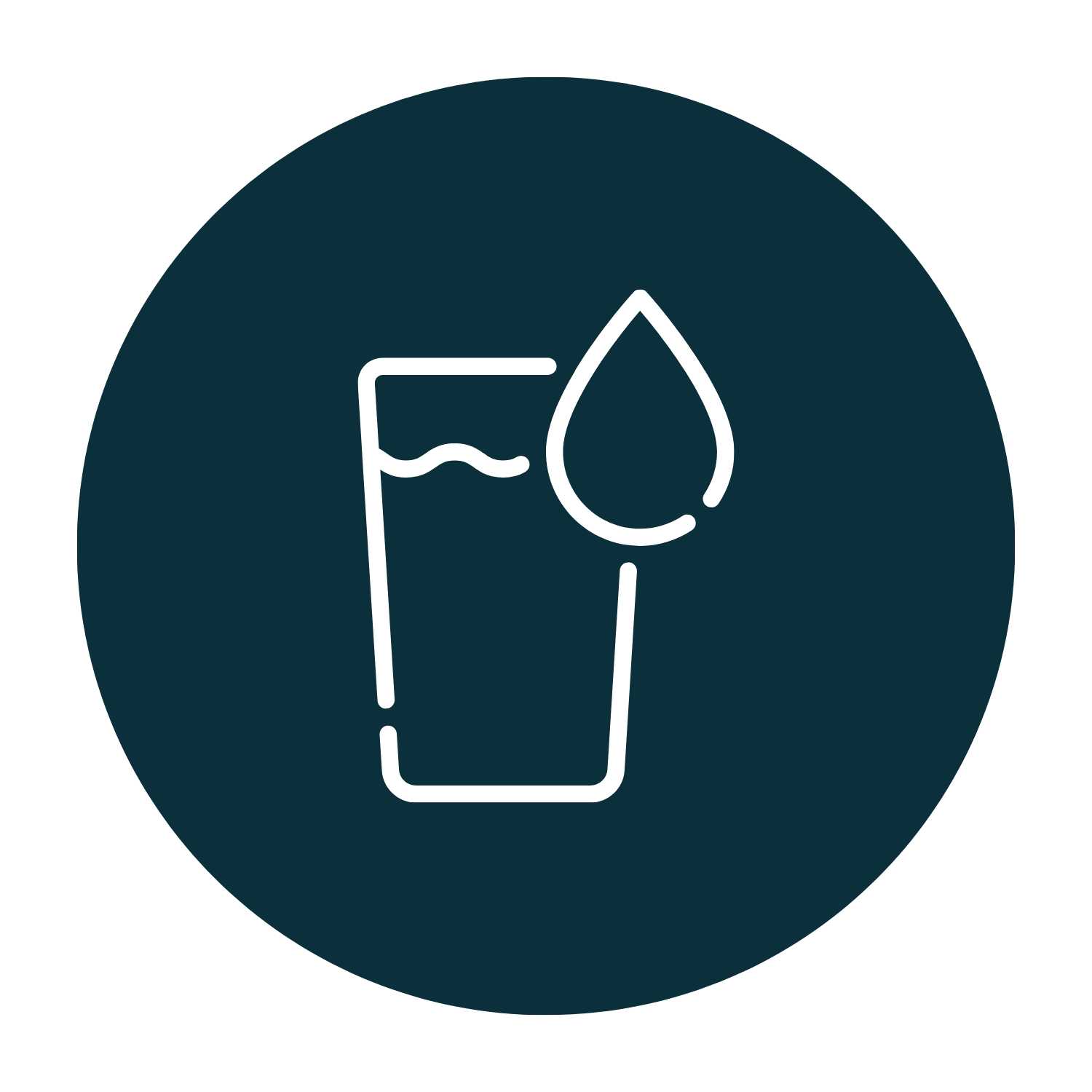 Our Three Cents Wellness Drinks Reviews icon glass of water with droplet