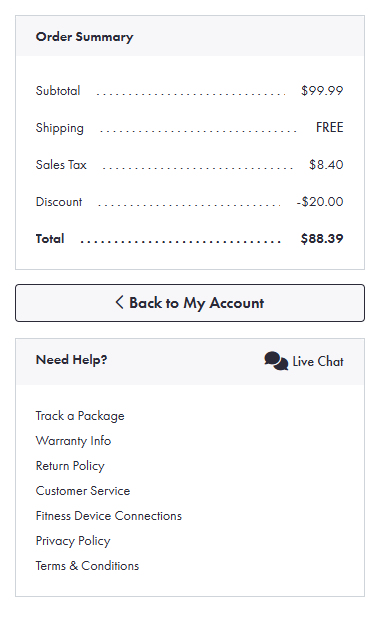 Screenshot of order of Hoka shoes on sale directly from the retailer for $88