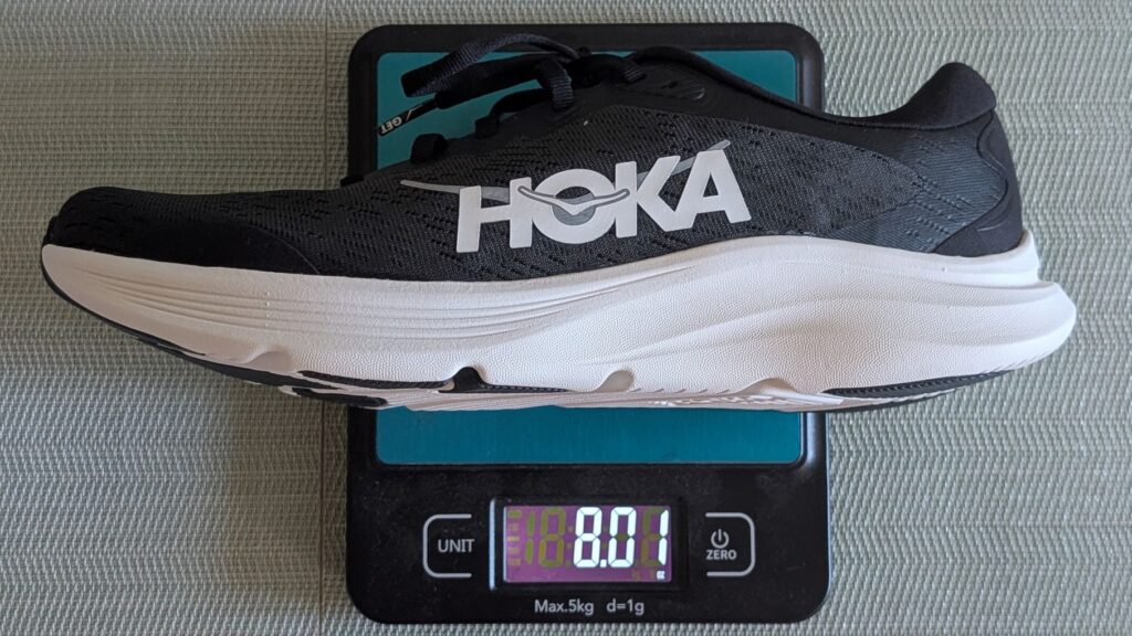 Hoka Solimar 2 weight on scale showing 8 oz