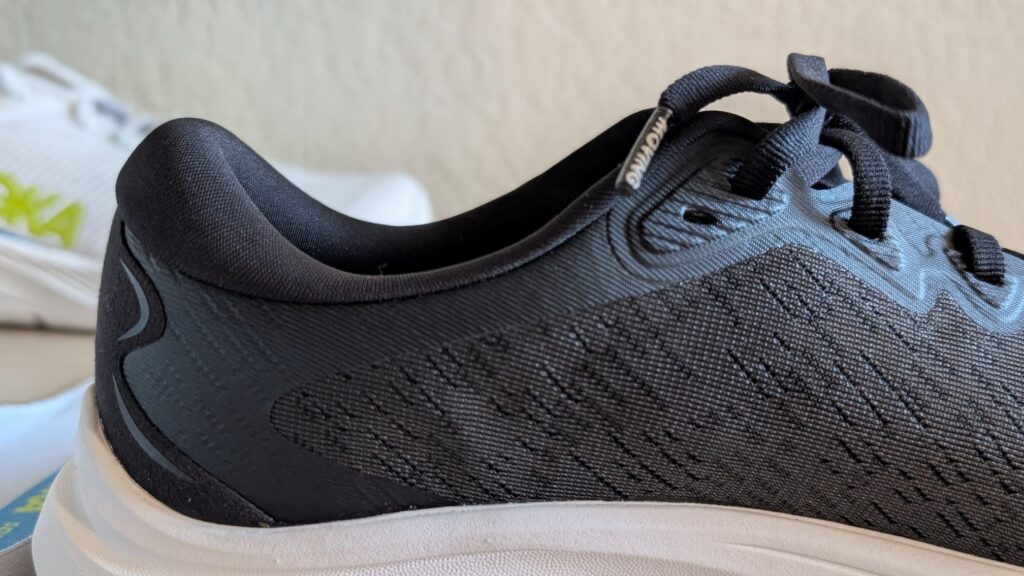 Close up of heel collar on Hoka Solimar 2