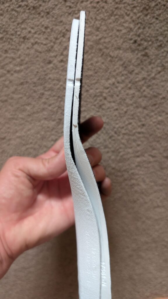 Hoka Solimar 2 insole size comparison stacked on the original shoe insole
