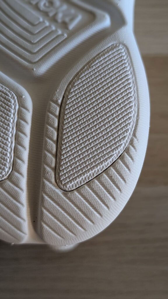 Close up of Hoka Solimar rubber outsole
