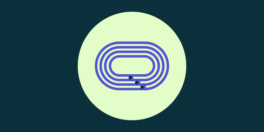 Blue track inside green circle for the Training Zone fitness tips resources
