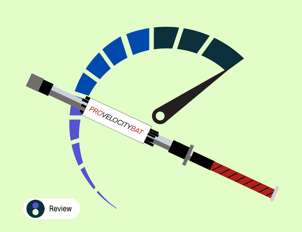 ProVelocity cricket batting tool review with speedometer in background